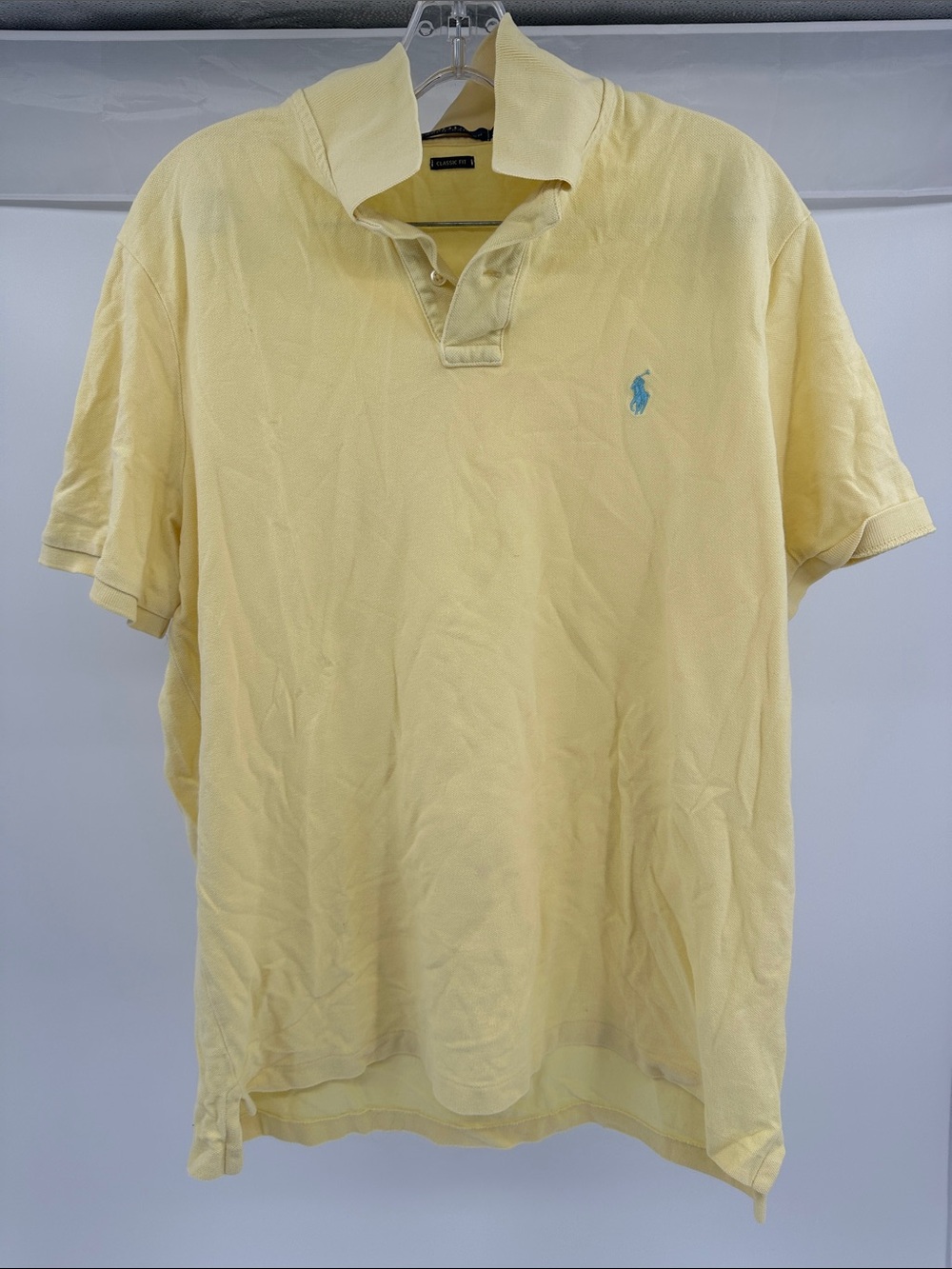 Polo by Ralph Lauren Pale Yellow Cotton Polo with Teal Pony